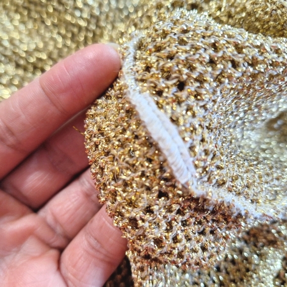 Cache Gold Shiny Glitter Mesh Top - Picture 14 of 16